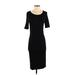 Lularoe Casual Dress - Midi: Black Solid Dresses - Women's Size X-Small