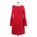 Calvin Klein Casual Dress - Sheath Cold Shoulder Long sleeves: Red Print Dresses - Women's Size 12