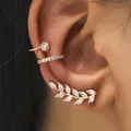 VAGTraited B-Boucles d'Oreilles Bohème Sans Piercing en Clip Strass Manchette d'Oreille Ronde à