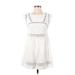 Debbie Dabble by Angel Biba Casual Dress - A-Line Crew Neck Sleeveless: White Solid Dresses - Women's Size 8