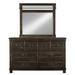 Progressive Furniture Inc. Thackery 7 Drawer 66" W Double Dresser w/ Mirror Wood in Brown | 81.75 H x 66 W x 18 D in | Wayfair B646-23/50