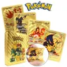 Carta Pokemon 55 pezzi carte da collezione Ultra Rare placcate in oro 3D con carte collezionabili