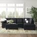 Black Sectional - Wade Logan® Beesley 103.5" Wide Faux Leather Sofa & Chaise w/ Ottoman Faux Leather | 35 H x 103.5 W x 74.5 D in | Wayfair