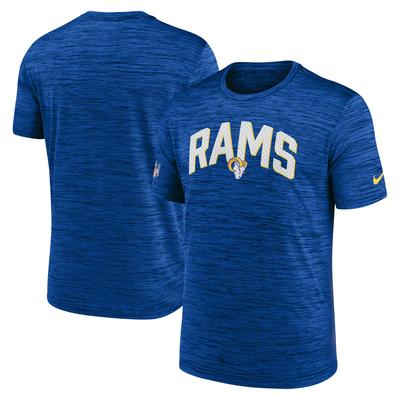 Nike Royal Los Angeles Rams Sideline Velocity Athletic Stack Performance-T-Shirt für Herren Image
