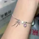 Mode rosa Kristall Zirkon Herz Bowknot Stern Anhänger Armband für Frauen Mädchen einfache