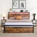 Trent Austin Design® Primeaux Metal Open-Frame Storage Bed Wood & Metal/Metal in Black/Brown | 40.4 H x 61.8 W x 87 D in | Wayfair