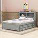 Red Barrel Studio® Deno Full Size Platform Bed w/ Trundle, Drawers & USB Plugs Wood in Gray | 47.2 H x 56.3 W x 87.4 D in | Wayfair