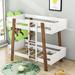 Harriet Bee Jakeal Twin Over Twin Bunk Bed w/ Ladder, Wood in White | 63 H x 43 W x 78 D in | Wayfair DBB14940FF974BEA8781252BBC03B1F8
