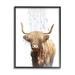 Stupell Industries Az-240-Framed Highland Cow Bathroom Splash Print Canvas in Brown | 30 H x 24 W x 1.5 D in | Wayfair az-240_fr_24x30