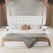 Wrought Studio™ 3 Pieces Bed Set, a Bed w/ Motion Activated Night Lights & 2 Wireless Charging Nightstands Upholstered in White | Wayfair