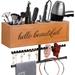 Rebrilliant Wall Mounted Hair Styling Tools & Accessories Organizer - White Wood in Brown | 10.24 H x 15 W x 4.6 D in | Wayfair
