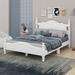 Charlton Home® Deici Wood Platform Bed Frame, Retro Style Platform Bed w/ Wooden Slat Support Wood in White | 39.4 H x 56.2 W x 79.9 D in | Wayfair