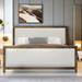 Latitude Run® Upholstered Platform Bed w/ Wood Frame & 4 Drawers Metal in Brown | 46.9 H x 56.2 W x 79.5 D in | Wayfair