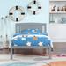 Twin Size Wood Platform Bed with Headboard For Kids