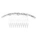 2 pcs Creative Oblong Glass Rhinestone Hair Comb Metal Hair Accessory (Silver)