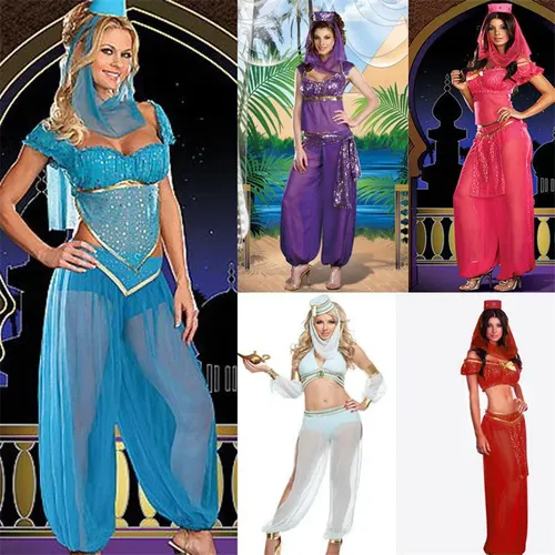 Sexy Erwachsene Frauen Bauch Tänzerin Kleid Arabisch Dance Kostüm GENIE Aladdin Prinzessin Halloween
