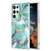 Designed for Samsung Galaxy S24 Ultra Marble Case Ultra Thin Girls Women Polished Plating Flexible Soft TPU IMD Protective Case Cover for Samsung Galaxy S24 Ultra - Blue