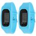 2pcs Pedometer Watch Multi-function Step Counter Watch Silicone Wrist Pedometer Watch