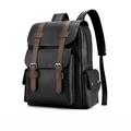 Organizer Storage Leather Laptop Backpack for Men Work Business Travel Office Backpack College Bookbag Casual Computer Backpack Fits Notebook 15.6 Inch Black