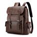 Herrnalise PU Leather Backpack for Men & Women Travel Laptop Backpack College Vintage Dark Brown Backpack with USB Charging Port 15.6 Inch