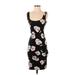 Forever 21 Casual Dress - Bodycon Scoop Neck Sleeveless: Black Floral Dresses - Women's Size X-Small