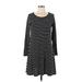Stylus Casual Dress: Black Stripes Dresses - Women's Size Large