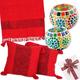 Magical Fest,'Handcrafted Colorful Cotton and Glass Curated Gift Set'