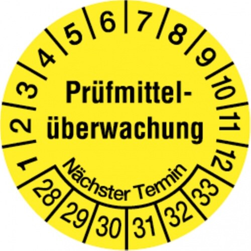 Dreifke® Prüfplakette, Prüfmittelüberwachung Nächster Termin, ge - 20 mm Folie selbstklebend, 10 St Image