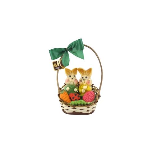 Odenwälder Marzipan Hasen im Präsentkorb 12x100g (1,2kg)