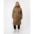 Women's Joules Wilcote Womens Waterproof Padded Raincoat 223853 - Brown - Size: 14