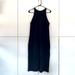 Zara Dresses | Euc Zara Black Cotton High Neck Midi Racer Tank Dress Szl | Color: Black | Size: L