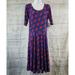 Lularoe Dresses | Lularoe Womens Nicole Dress Sz Xl Blue Red Geometric | Color: Blue/Red | Size: Xl