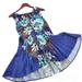 Free People Dresses | Free People Blue Floral Summer Mini Dress Sleeveless High Low Xs | Color: Blue | Size: Xs