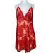 Free People Dresses | Free People Red Lace Overlay Mini Dress Nwt 12 | Color: Red/Tan | Size: 12