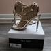 Nine West Shoes | New Nine West Mix Ankle Wrap Sandals Gold | Color: Gold | Size: 6