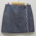J. Crew Skirts | J. Crew Scalloped Chambray Skirt Embroidered Mini Faux Wrap Scallops Sz 10 Prep | Color: Blue/White | Size: 10