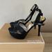 Michael Kors Shoes | Michael Kors Heels Black Strappy 8.5 Mk All Over Newbox | Color: Black | Size: 8.5