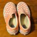 Vans Shoes | Kids Classic Slip-On Checkerboard Shoe. Juniors 4, Used And Loved. | Color: Orange/White | Size: 4g