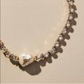 Anthropologie Jewelry | Anthropologie Twisted Pearl Choker Necklace | Color: Gold/Silver | Size: Os