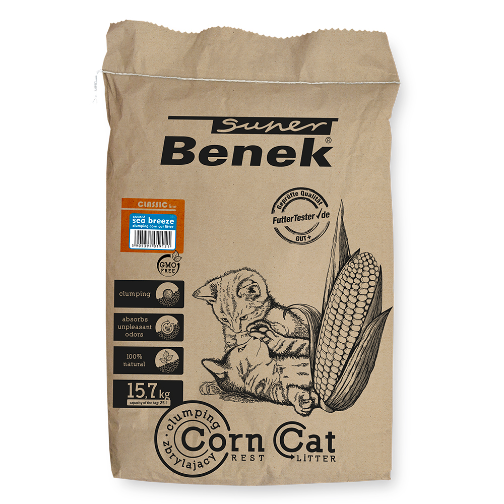 25 L Super Benek Corn Cat Sea Breeze Cat Litter