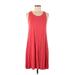 Ann Taylor LOFT Casual Dress - DropWaist: Red Solid Dresses - Women's Size Small