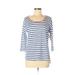 Talbots Pullover Sweater: Blue Stripes Tops - Women's Size P Petite