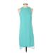 Rag & Bone Casual Dress - Shift Crew Neck Sleeveless: Blue Solid Dresses - Women's Size Small