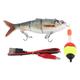 GFRGFH Electric Jointed Swimbaits, 4 Segement Multi Jointed Swimbait Electric Bait LED Light USB Rechargeable Robotic Lure for Bass Trout Pike Fishing Tackle