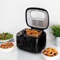 Deep Fat Oil Fryer 2.5L - Black - Deep Fat Fryer With Adjustable Thermostat - Glass Viewing Window - Easy Clean - Metal Wire Basket - Dimensions - 21.2 x 31.1 x 29.4cm (Approx.)