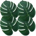 ATFL Fake Palm Leaves for Green Placemats,100 Pcs Jungle Leaves for Hawaiian Party Supplies and Decorations,Monstera Leaves for Tropical Party Decor,Luau Centerpieces for Tables(100)