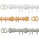 ASA1 Curtain Poles – Wooden Window Curtain Pole Set - for eyelet curtains with Stylish Poles, Finials, Balls & Rings, Home, Kitchen, Living Room, Office, Fixed Length Curtain Rail (White, 300cm)