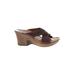 Dansko Wedges: Brown Print Shoes - Women's Size 41 - Open Toe