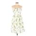 Old Navy Casual Dress - A-Line Strapless Sleeveless: White Print Dresses - Women's Size 10