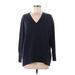 Ann Taylor LOFT Pullover Sweater: Blue Color Block Tops - Women's Size Small